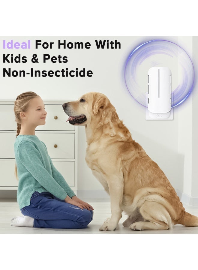 ناكسي فلاي قاطع البعوض، حشرة طائرة مع مصباح ليلي UV قابل لتعديل السطوع لفخ البعوض وصائد الذباب، فخاخ ذباب الفاكهة للعث والبعوض، مناسب لكل جزء من المنزل (عبوتان، أبيض) - Image 3